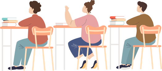 授業を受ける生徒のイラスト