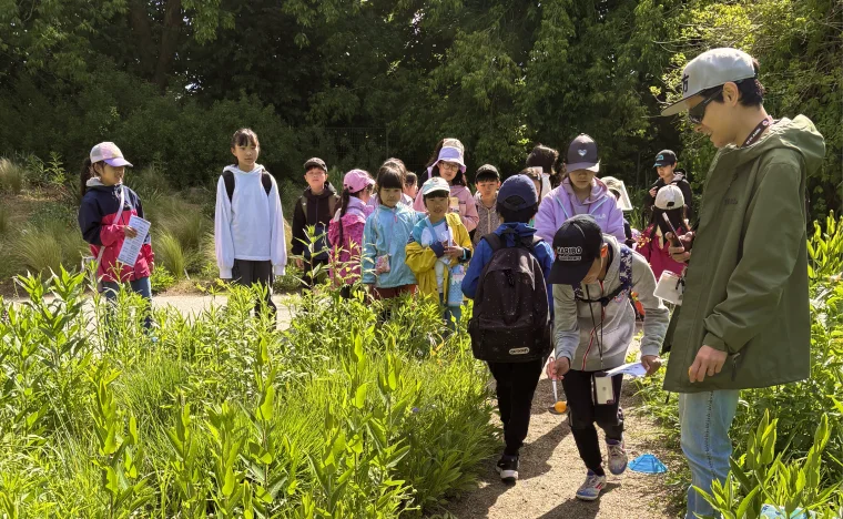 自然の中でレクリエーションをする子供たち